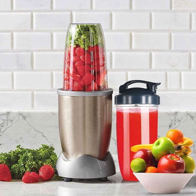 Upgrade Blender Cups Fit for Nutribullet 600w/900w, Replacement Parts 32oz Cups with Flip-Top To-Go-Lids, Blender Accessories (2 Pack)