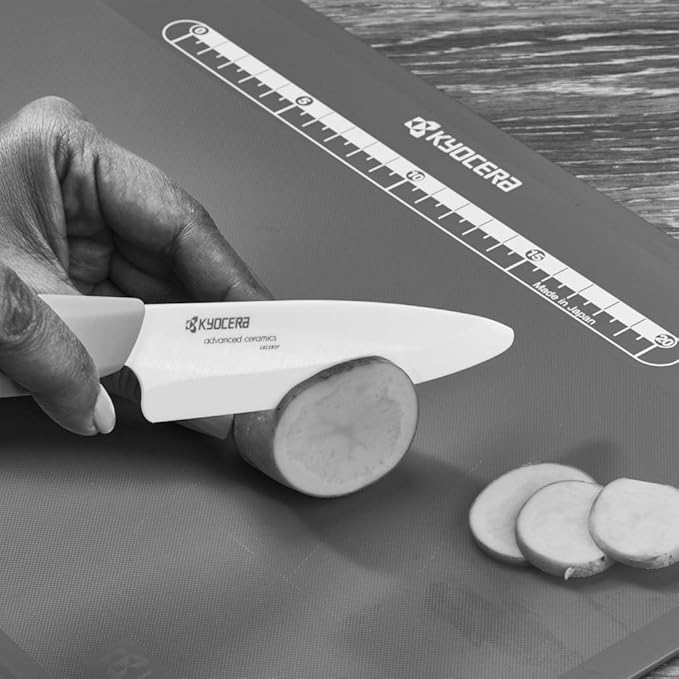 Kyocera Advanced Ceramic Revolution Series 4.5-inch Utility Knife, Orange Handle, White Blade
