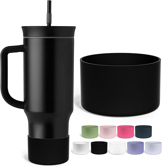Jmoe USA Silicone Sleeve for Owala 40oz Tumbler | Fits Handle Tumbler Only | Anti-Slip Boot | Protects Against Dents & Scratches | Protector for Bottom of Cup | Made of Durable BPA Free Silicone