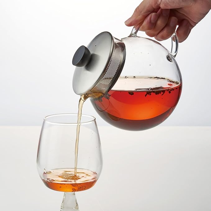 Hario "Jumping Leaf" Tea Pot with Stainless Steel Filter, 600ml