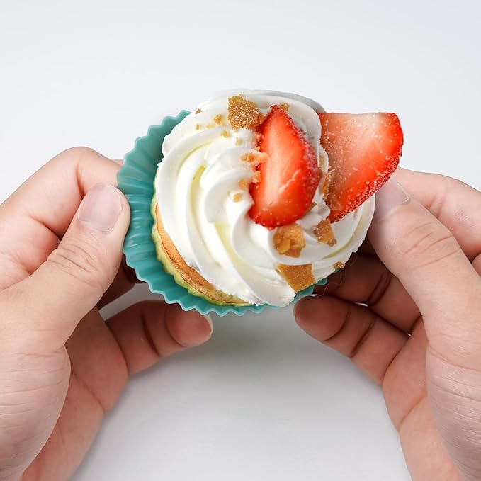 Silicone Cupcake Liners 34 Pack Baking Cups Muffin Liners Nostick Cake Molds Bento Lunch Box Dividers