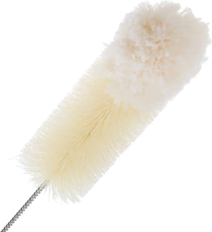 Redecker Bottle Brush with Beechwood Grip, for Soda Bottles/Jars/Specialty Glassware, Tampico Fiber and Wool Bristles, 14 Inches Long, Made in Germany