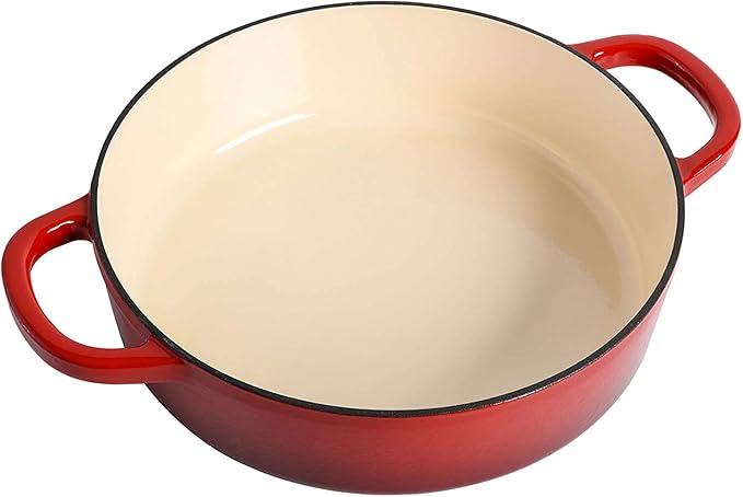 Crock-Pot Crock Pot Artisan Enameled Cast Iron Braiser W/Lid, 5 Quart, Scarlet Red