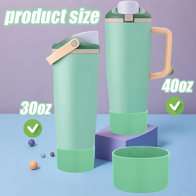 Mity rain 2PCS Protective Silicone Boots for Owala 30oz & 40oz FreeSip Sway Bottles & Tumblers - Accessories for owala, Enhances Stability & Prevents Scratches (Sage Green)