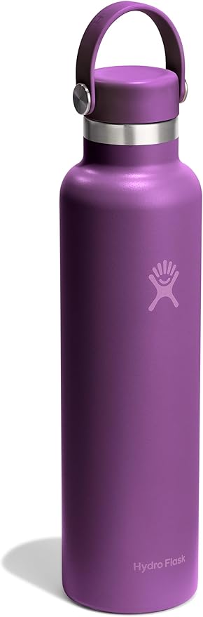 Hydro Flask Water Bottle - Insulated Stainless Steel - Non Spill, Leakproof in 24 Oz Beachplum Purple