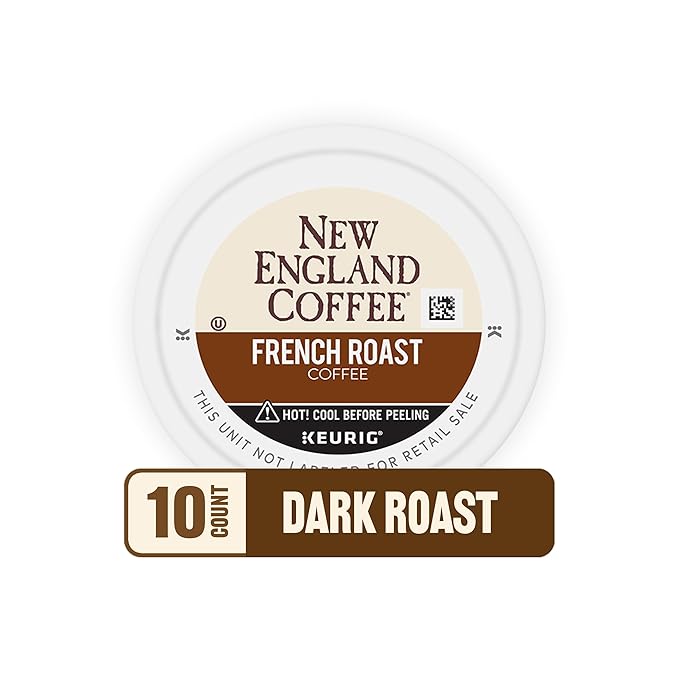 New England Coffee French Roast Dark Roast Single Serve Pods, 10ct Box (Pack of 1)