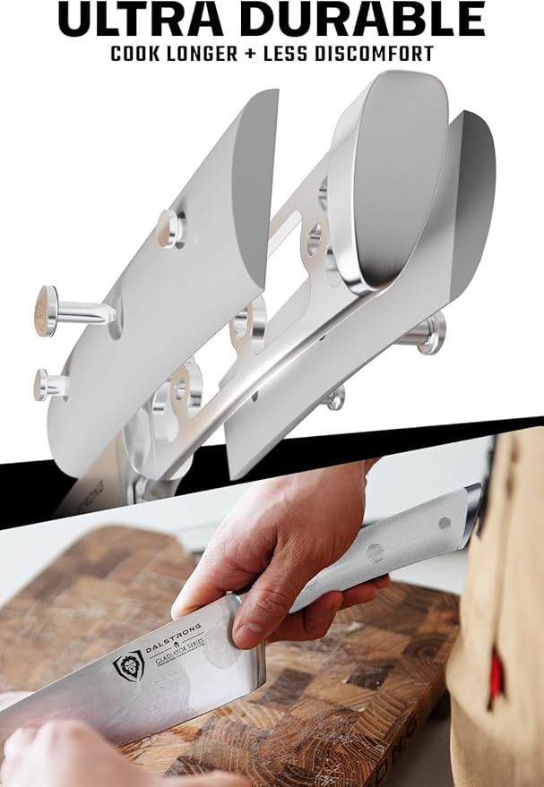 Dalstrong 12-Piece Knife Block Set - Gladiator Series Elite - White Handles - German HC Steel - Hand-Made Manchurian Ash Wood Block - NSF Certified