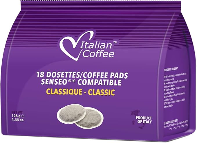Italian Coffee For Espresso Lovers Italian Coffee pads compatible only with Senseo machines (Classic, 180 Pads)