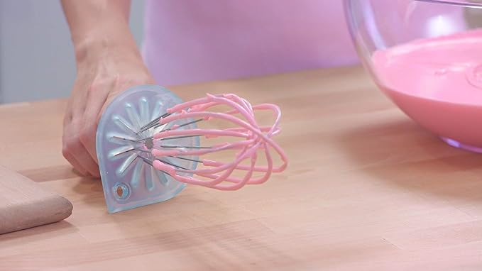Whisk Wiper - Wipe a Whisk Easily - Multipurpose Kitchen Tool Made In USA - Includes 11" Stainless-Steel Whisk - Cool Baking Gadget, A Great Gift For Men & Women (2pc Whisk Wiper Set, Clear)