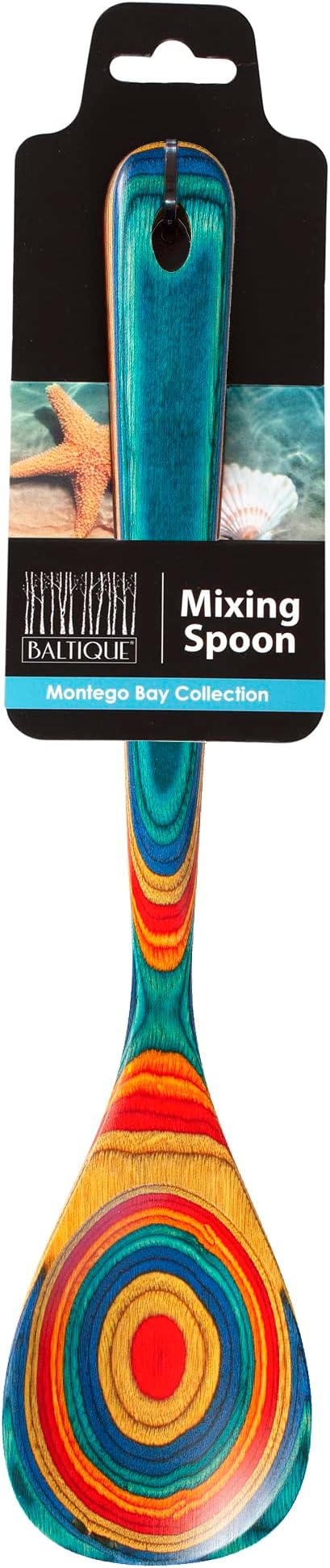Totally Bamboo Baltique Montego Bay Collection 12-1/2" Wooden Cooking Spoon, Safe for Nonstick