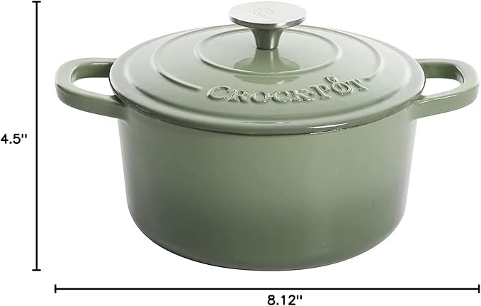 Crock-Pot Artisan Round Enameled Cast Iron Dutch Oven, 3-Quart, Pistachio Green