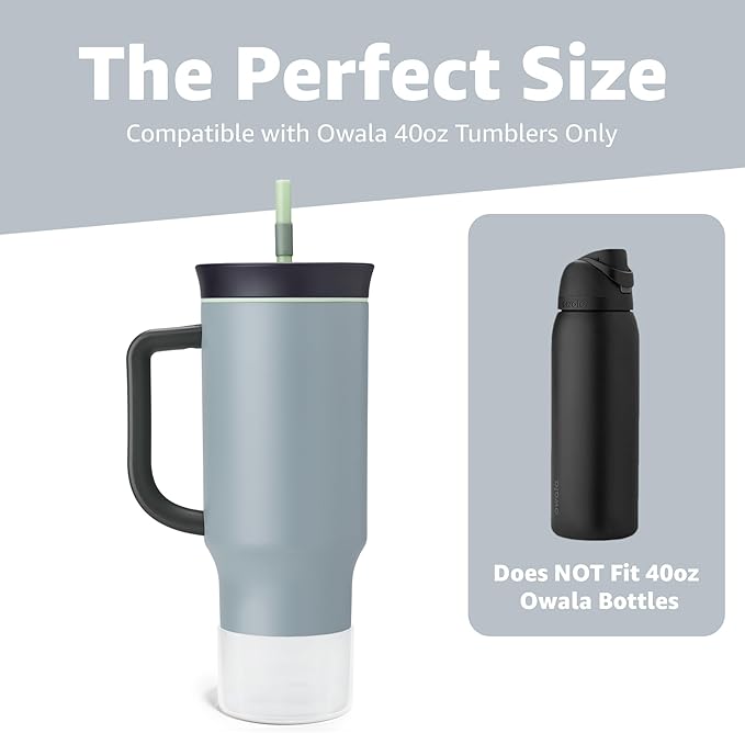 Jmoe USA Silicone Sleeve for Owala 40oz Tumbler | Fits Handle Tumbler Only | Anti-Slip Boot | Protects Against Dents & Scratches | Protector for Bottom of Cup | Made of Durable BPA Free Silicone
