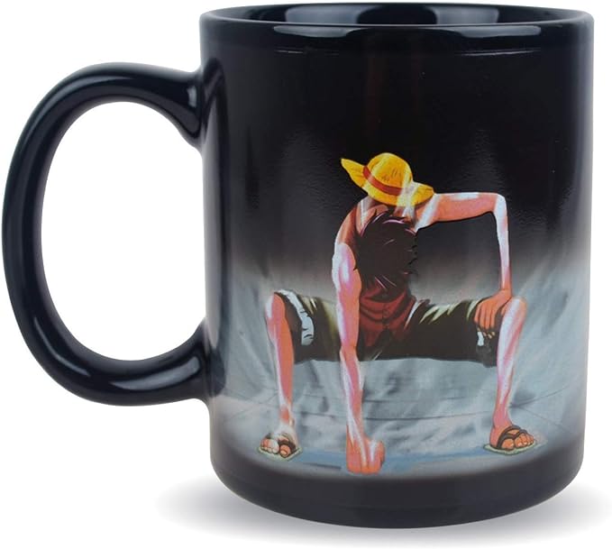 One Piece Luffy Changing Coffee Mug Heat-Sensitive Reactive Ceramic Cup Coffee Mug