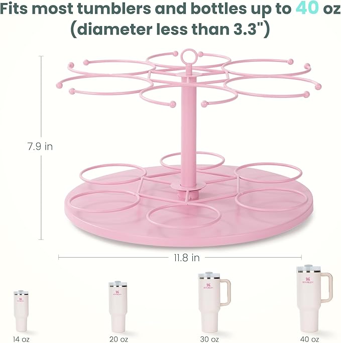 Upgraded Water Bottle Organizer for Stanley 40 oz/30 oz/20 oz,Rotating Stanley Cup Organizer Holder,Tumbler Holder Organizer, Easy to Install Kitchen Organizers and Storage for Stanley Cup Accessories