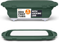 Drip EZ Collapsible BBQ Prep Tub - for Meal Prep Marinating Food Storage - Includes Cutting Board & Locking Lid - (1) XL - Green