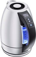 Chefman Electric Tea Kettle, 1.8 Liter Hot Water Electric Kettle Temperature Control Water Boiler with 5 Presets, Tri-Colored LED Lights, Keep Warm, Automatic Shutoff, Stainless