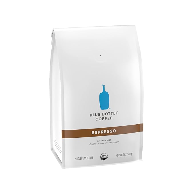 Blue Bottle Whole Bean Organic Coffee, Espresso, Dark Roast, 12 Ounce bag (Pack of 1)