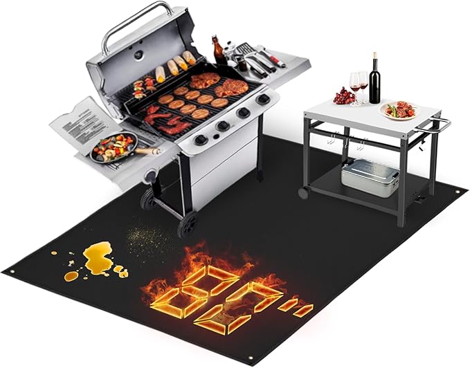 TOHONFOO 80 x 48 in Large Grill Mats for Outdoor Grill - BBQ Grill Mats to Protect The Deck, Patio, Pavers - Easy to Clean Grilling Mats - 0.6mm