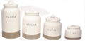 Young's Inc. Canister Sets for Kitchen, Ceramic Kitchen Canisters for Countertop, Stackable Containers for Flour Coffee Tea Sugar Container Set of 4