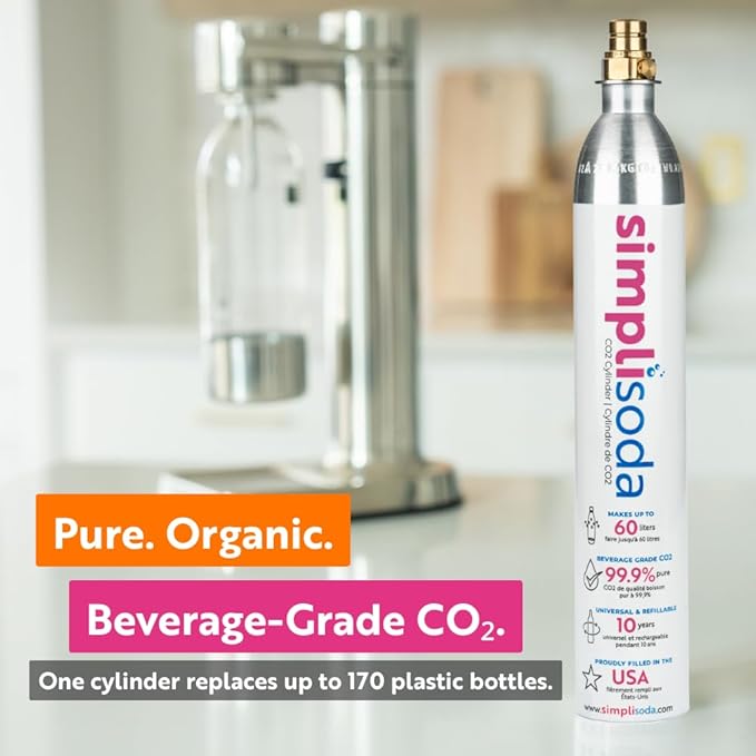 60L CO2 Canister Cylinders - Compatible with Quick Connect Only [Including ART, TERRA ENSO & DUO] - Soda Streaming Machine CO2 Tanks Gas Refill, | 14.5 oz, Set of 2