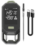Meat Thermometer with Dual Probes, Thermometer Ultra-Thin Probe for Monitoring of BBQ Grill Oven, Food Temperature Tracking