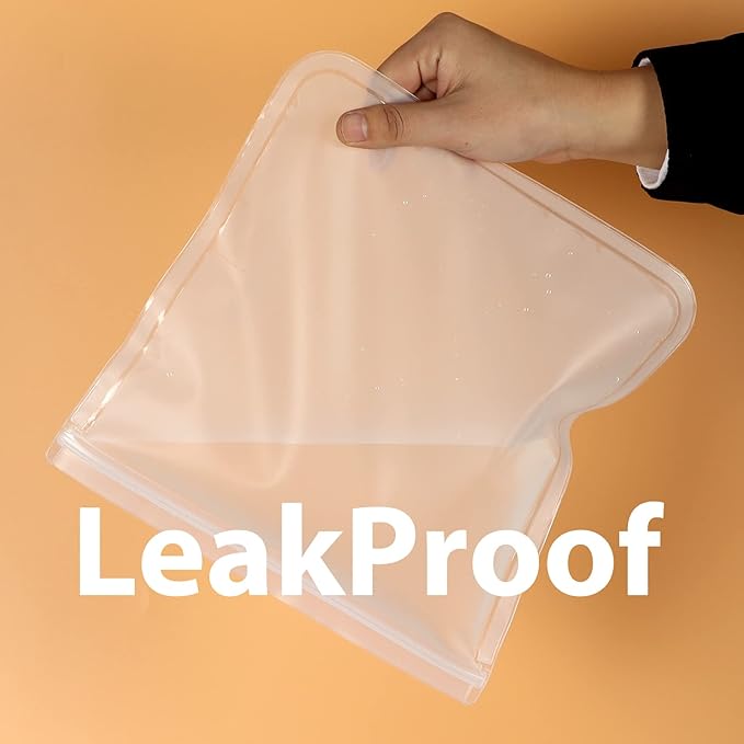 RLAVBL Gallon Freezer Bags Reusable Food Storage Bags for Vegetable, Liquid, Snack, Meat, Sandwich, 11.02x10.63 Inch, 10 Pack
