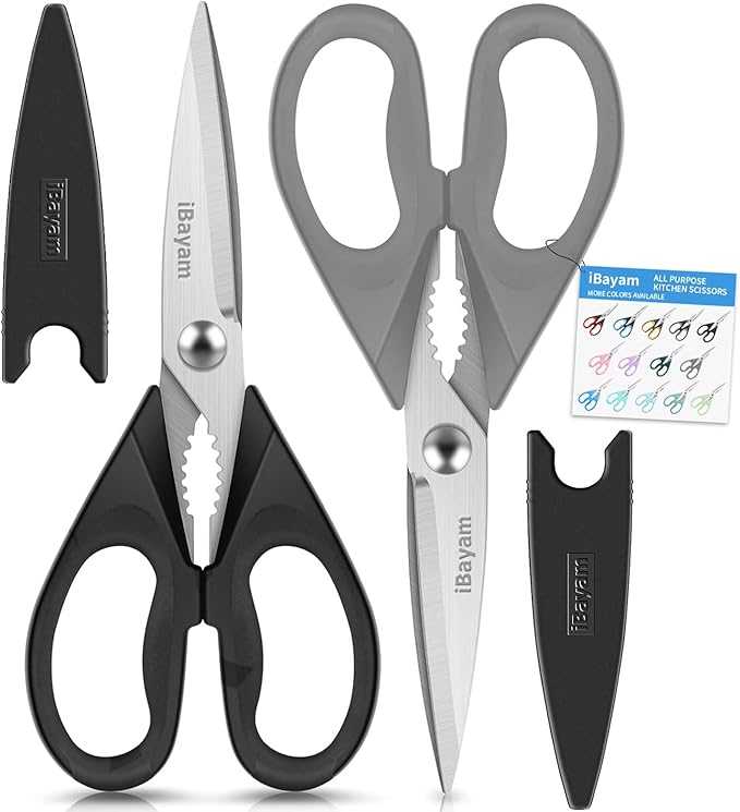 Kitchen Christmas Gifts Set, iBayam All Purpose Kitchen Scissors with Protective Sheath, Housewarming Gifts for New Home, Wedding Gifts for Couples 2025, Bridal Shower Gifts, Birthday Gifts for Women