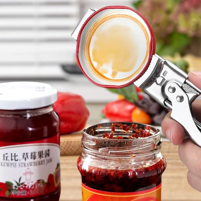 Adjustable Multifunctional Stainless Steel Can Opener, 2026 New Stainless Steel Can Opener Bottle Jar Lid Gripper Household Kitchen Tool, Manual Jar Bottle Opener Kitchen Accessories (1 PC)