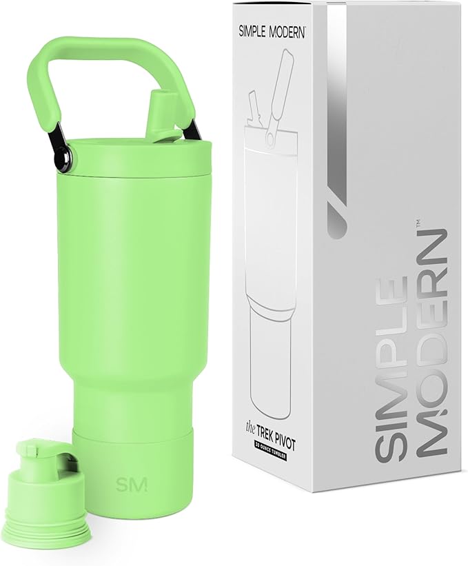 Simple Modern Trek Pivot | 30oz Flip Straw Tumbler with Handle | Water Bottle & Boot | Interchangeable Straw & Chug Lids | Insulated Stainless Steel Jug | Gym Sports Outdoors | Baja