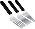Metal Spatulas for kitchen Use, 3 PCS Professional Serving Spatula with Heat Resistant Handle, Stainless Steel Spatula Ideal for Pancakes, Eggs, Griddle Scraper, BBQ or Desserts
