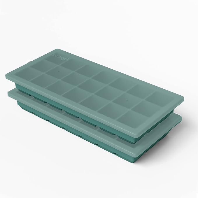 glacio Ice Cube Tray – Small Silicone Molds with Lids, BPA-Free and Flexible for Cocktails and Beverages – Set of 2