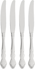 Oneida Dover Fine Flatware Dinner Knives, Set of 4 , 18/10 Stainless Steel, Silverware Set, Dishwasher Safe