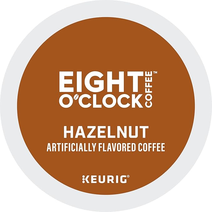 Eight O'Clock Coffee Hazelnut, Single-Serve Coffee K-Cup Pods, Medium Roast, 72 Count