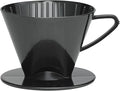 Pour-Over Coffee Brewing Filter Cone, Number 2-Size, Black, Brews 2 to 6-Cups