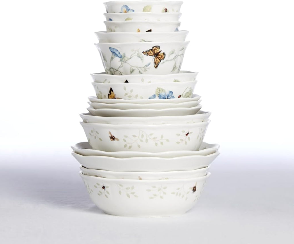 Lenox 6101836 Butterfly Meadow Fruit Bowl, white body, 1 Count (Pack of 1)