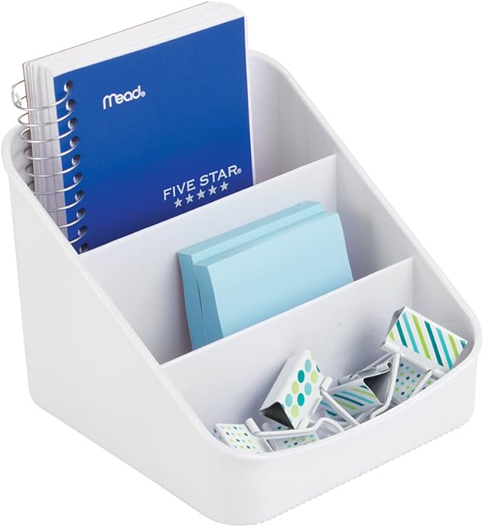 iDesign Linus BPA-Free Plastic 3-Tier Packet Organizer - 6.25" x 5.75" x 5", White