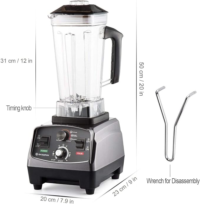 Blender Professional Countertop Blender, 1800W High Speed Smoothie Blender for Shakes and Smoothies, commercial blender with Timer, 68OZ BPA-Free Tritan Jar, Smoothie Maker BATEERUN 8 Blades