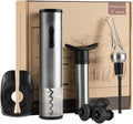 Electric Wine Opener Set, Cordless Electric Corkscrew Wine Opener, Premium Wine Gifts Box with Automatic Wine Openers, Foil Cutter, Foil Cutter, Wine Aerator, Vacuum Pump, 4 Stoppers, Rechargeable
