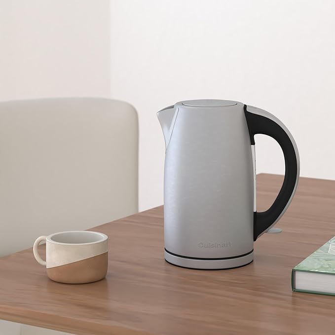 Cuisinart 1.7-Liter Electric Kettle, Cordless Electric Tea Kettle, 1500-Watts for Fast Heat-Up of Water, Stay Cool Nonslip Handle, Auto Shutoff, Removable Filter, JK-17P1, Stainless Steel