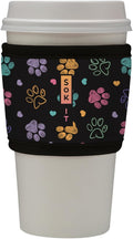 Sok It HotSok Coffee & Tea Reusable Insulated Neoprene Cup Sleeve (Furry Footprints)