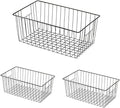 16inch Freezer Wire Storage Organizer Baskets, Household Refrigerator Bins with Built-in Handles for Cabinet, Pantry