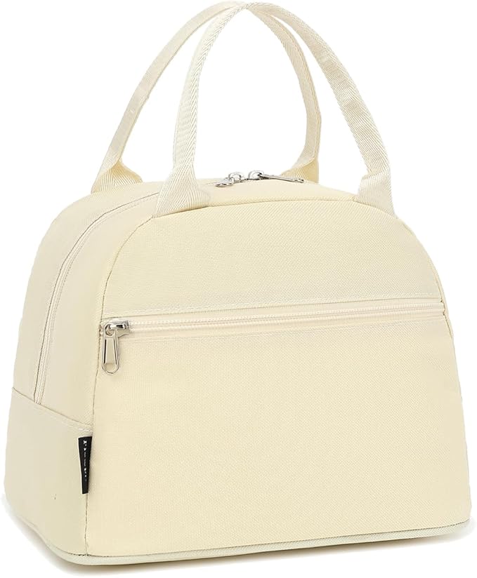 FlowFly Insulated Lunch Cooler Bag - Tote Bag Organizer for Women/Men, Beige