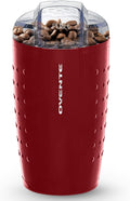 OVENTE Electric Coffee Grinder - Small Portable & Compact Grinding Mill with Stainless Blade for Bean Spices Herb and Tea, Perfect for Home & Kitchen - Maroon CG225M