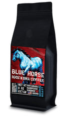 Blue Horse 100% Kona Coffee, Medium Roast, Arabica Whole Beans, 8 oz Bag, Farm Fresh, Authentic Hawaiian Coffee from the Big Island