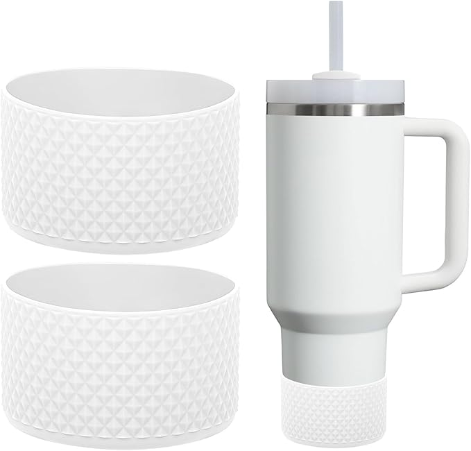 WK IEASON 2 Pcs Tumbler Bottom Protector Boot for Stanley Quencher Adventure 40oz & Stanley IceFlow 20oz 30oz, Stealth Landing-2.83inch Bottom Diameter