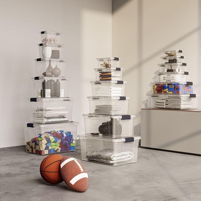 Superio X-Deep Clear Storage Container with Lid and Handles, Stackable Organizer Bin for Home, Garage, and Dorm- Store Cloths, Boots, Toys, and Accessories, (8.7 Qt.)