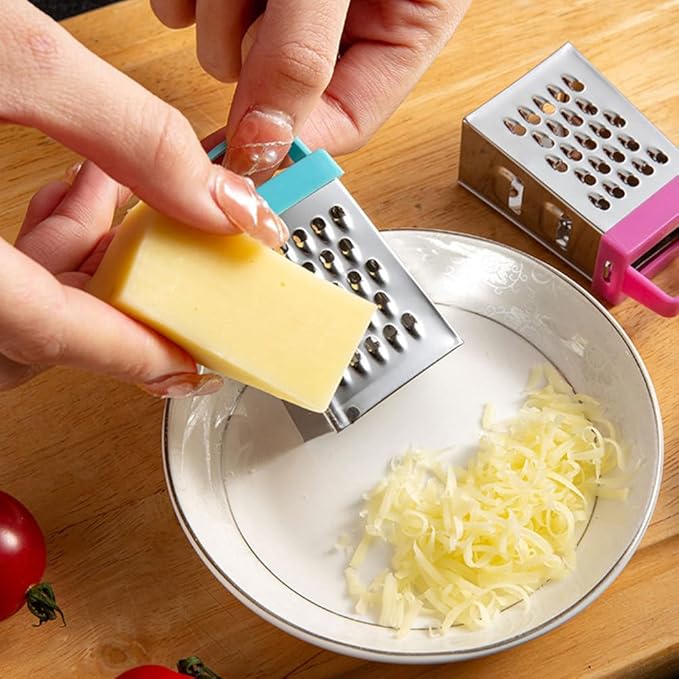 6Pcs Stainless Steel Mini Cheese Graters Kitchen Square Slicer Ginger Mini Zester Vegetable Grater Food Shredder 2.63X1.45X1.06Inch