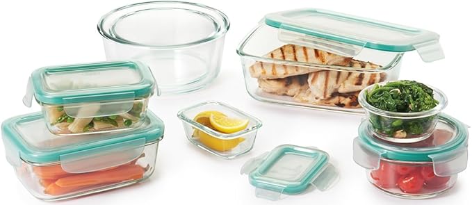 OXO Good Grips 4 Cup Smart Seal Leakproof Glass Round Airtight Food Storage Container