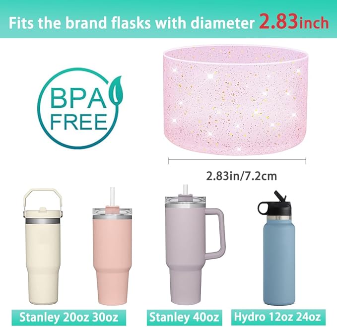 WK IEASON 2 Pcs Tumbler Bottom Protector Boot for Stanley Quencher Adventure 40oz & Stanley IceFlow 20oz 30oz, Stealth Landing-2.83inch Bottom Diameter