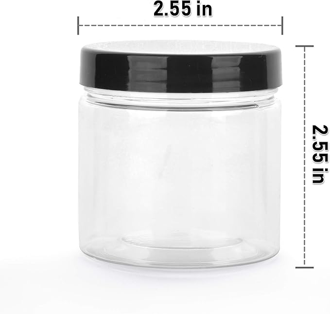 Healthy Packers 4oz Plastic Containers with Lids for Food (12 pack) - Food Storage & Soup Clear Plastic Deli Cups - BPA Free | Leakproof - Microwaveable - Reusable - Dishwasher & Freezer Safe (Black)